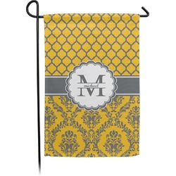 Damask & Moroccan Small Garden Flag - Double Sided w/ Name and Initial