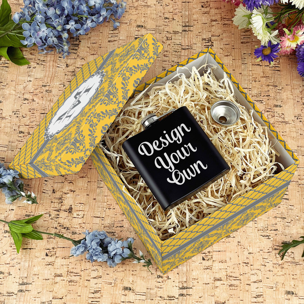 Damask & Moroccan Gift Boxes with Lid - Canvas Wrapped - Large - In Context