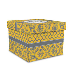 Damask & Moroccan Gift Box with Lid - Canvas Wrapped - Medium (Personalized)