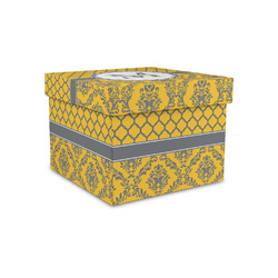 Damask & Moroccan Gift Box with Lid - Canvas Wrapped - Small (Personalized)