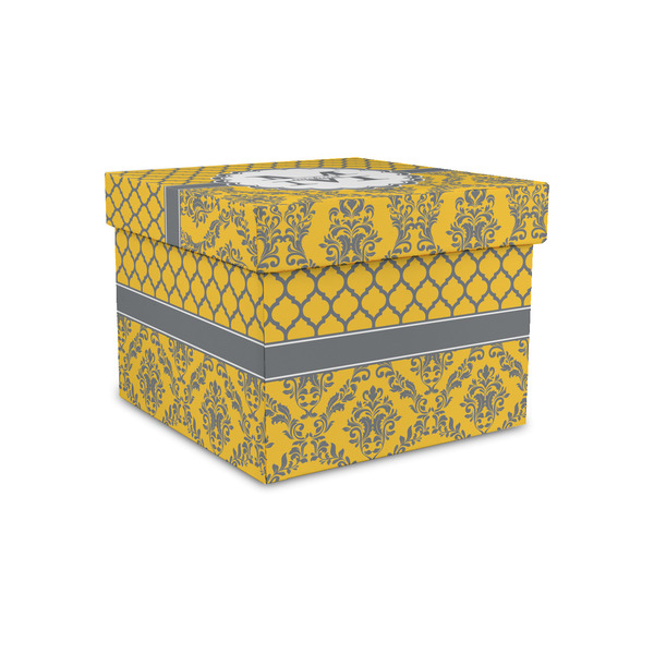 Custom Damask & Moroccan Gift Box with Lid - Canvas Wrapped - Small (Personalized)