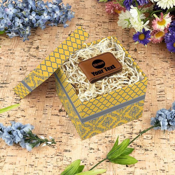 Damask & Moroccan Gift Boxes with Lid - Canvas Wrapped - Small - In Context