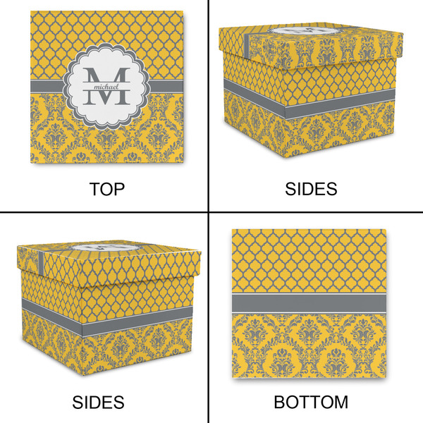 Damask & Moroccan Gift Boxes with Lid - Canvas Wrapped - X-Large - Approval