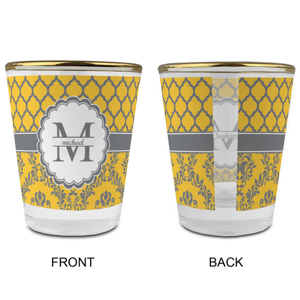 Damask & Moroccan Glass Shot Glass - with gold rim - APPROVAL