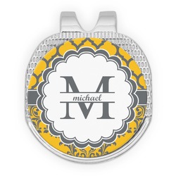 Damask & Moroccan Golf Ball Marker - Hat Clip - Silver