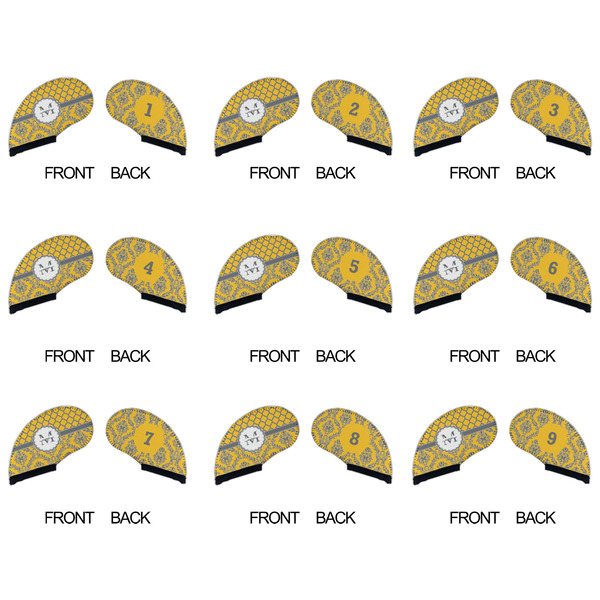 Damask & Moroccan Golf Club Covers - APPROVAL (set of 9)
