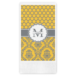 Damask & Moroccan Guest Napkins - Full Color - Embossed Edge (Personalized)