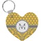 Damask & Moroccan Heart Keychain (Personalized)
