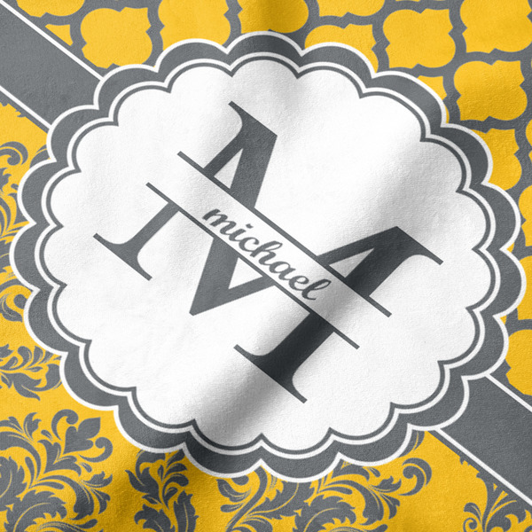 Damask & Moroccan Hooded Baby Towel- Detail Close Up