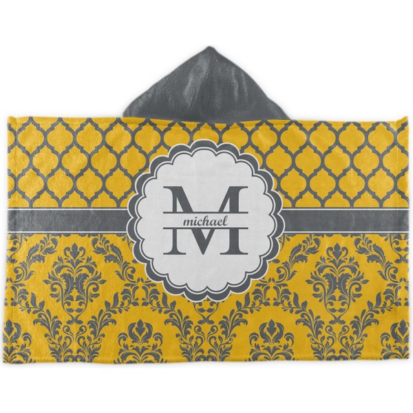 Custom Damask & Moroccan Kids Hooded Towel (Personalized)