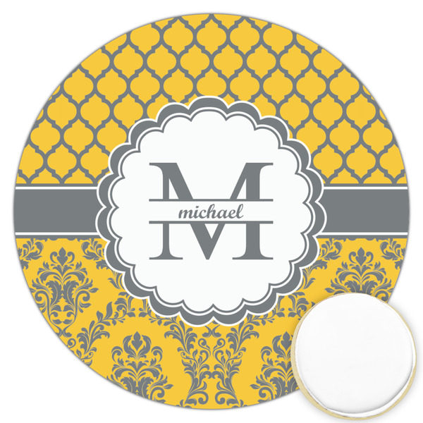 Custom Damask & Moroccan Printed Cookie Topper - 3.25" (Personalized)