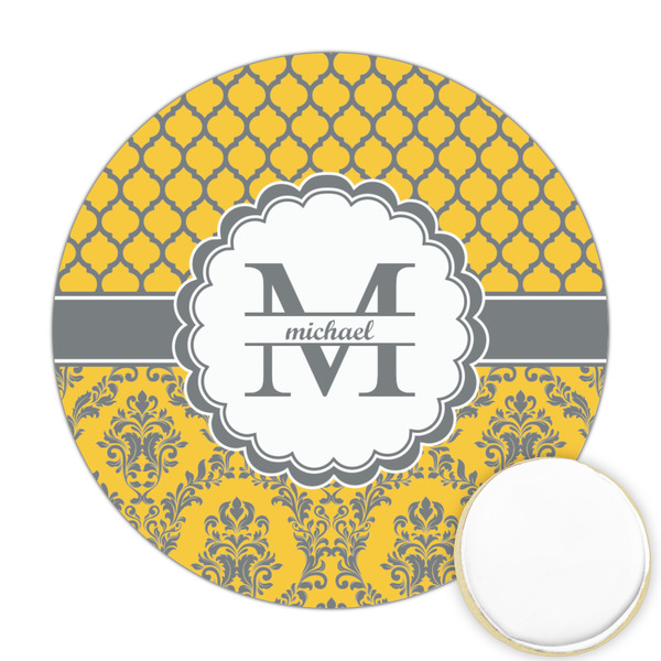 Custom Damask & Moroccan Printed Cookie Topper - Round (Personalized)