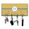 Damask & Moroccan Key Hanger w/ 4 Hooks w/ Name and Initial