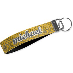 Damask & Moroccan Webbing Keychain Fob - Small (Personalized)