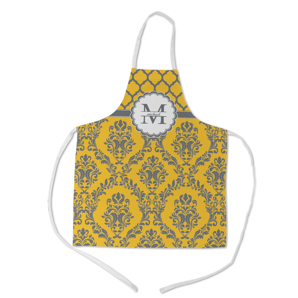 Custom Damask & Moroccan Kid's Apron w/ Name and Initial