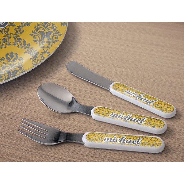 Damask & Moroccan Kids Flatware w/ Plate