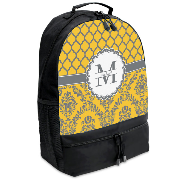 Custom Damask & Moroccan Backpacks - Black (Personalized)