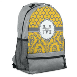 Damask & Moroccan Backpack - Grey (Personalized)