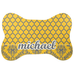 Damask & Moroccan Bone Shaped Dog Food Mat (Personalized)