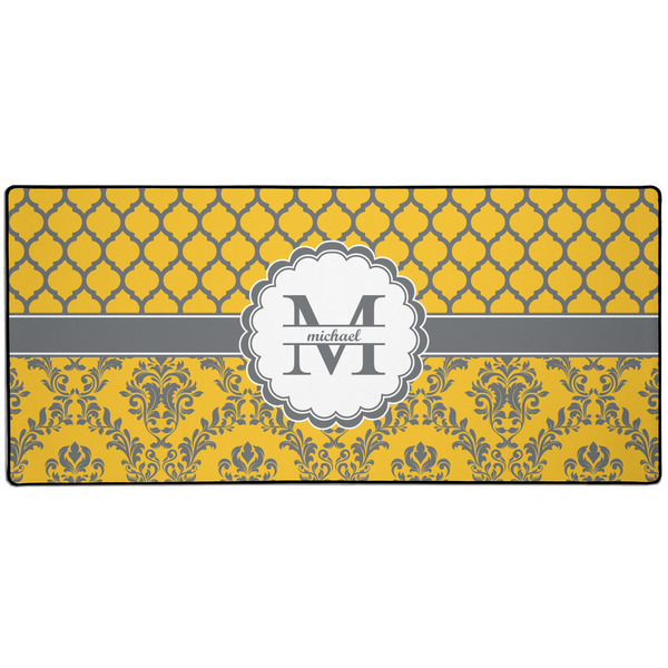Custom Damask & Moroccan 3XL Gaming Mouse Pad - 35" x 16" (Personalized)