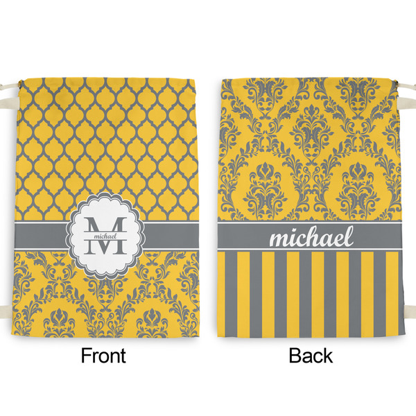 Damask & Moroccan Large Laundry Bag - Front & Back View
