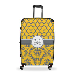 Damask & Moroccan Suitcase - 28" Large - Checked w/ Name and Initial