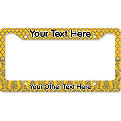 Damask & Moroccan License Plate Frame - Style B (Personalized)