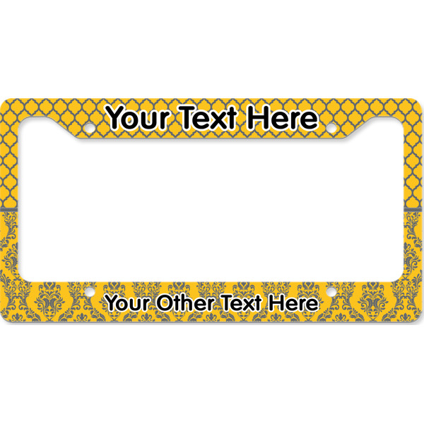 Custom Damask & Moroccan License Plate Frame - Style B (Personalized)