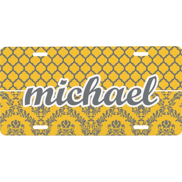 Custom Damask & Moroccan Front License Plate (Personalized)