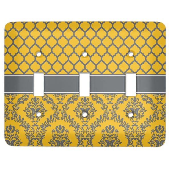 Custom Damask & Moroccan Light Switch Cover (3 Toggle Plate)