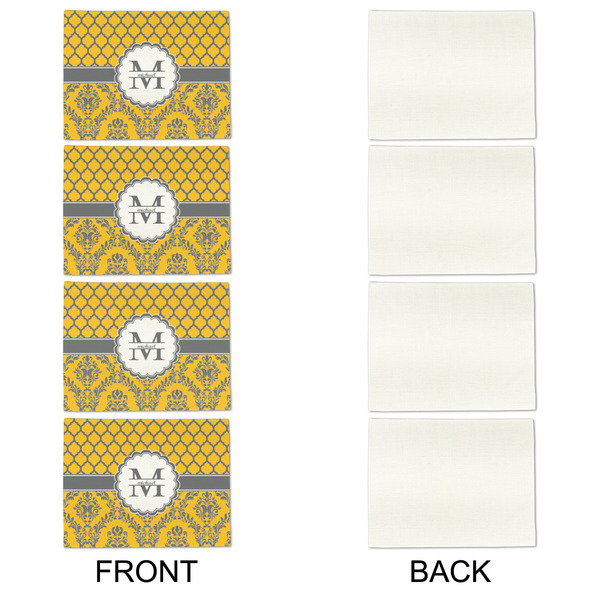 Damask & Moroccan Linen Placemat - APPROVAL Set of 4 (single sided)