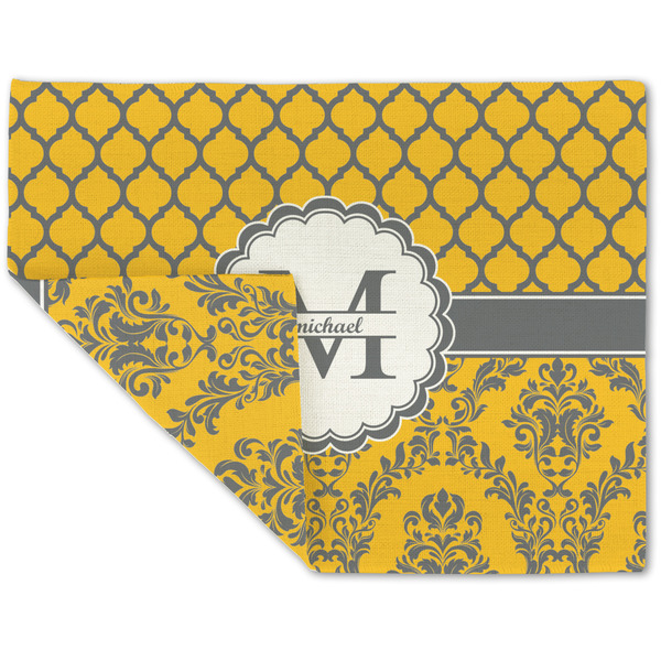 Damask & Moroccan Linen Placemat - Folded Corner (double side)