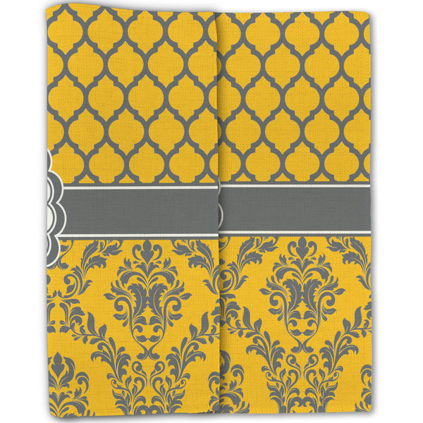 Damask & Moroccan Linen Placemat - Folded Half (double sided)