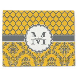Damask & Moroccan Single-Sided Linen Placemat - Single w/ Name and Initial