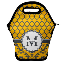 Damask & Moroccan Lunch Bag w/ Name and Initial