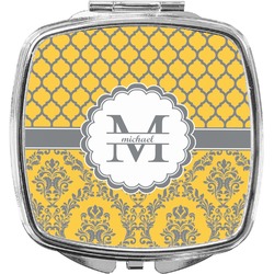 Damask & Moroccan Compact Makeup Mirror (Personalized)