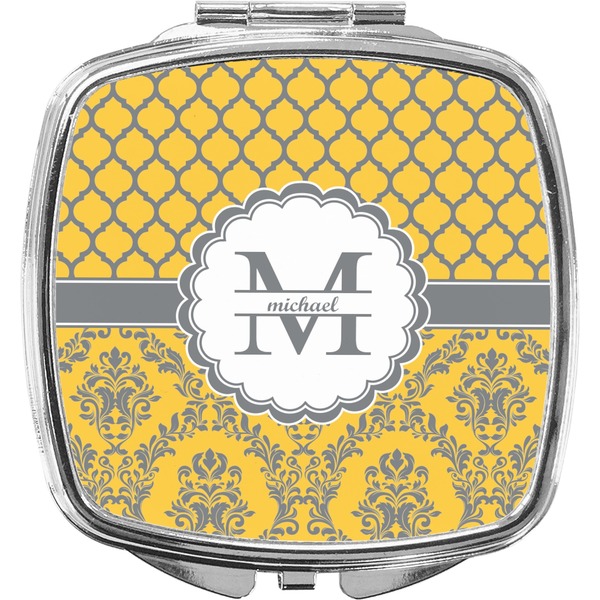 Custom Damask & Moroccan Compact Makeup Mirror (Personalized)