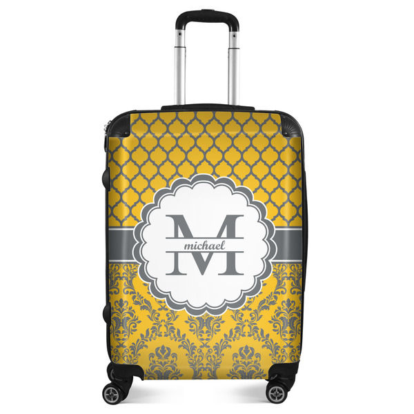 Custom Damask & Moroccan Suitcase - 24" Medium - Checked (Personalized)