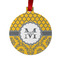 Damask & Moroccan Metal Ball Ornament - Double Sided w/ Name and Initial