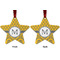 Damask & Moroccan Metal Star Ornament - Front and Back