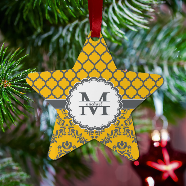 Damask & Moroccan Metal Star Ornament - Lifestyle
