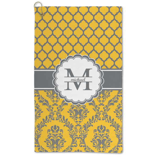 Custom Damask & Moroccan Microfiber Golf Towel - Large (Personalized)