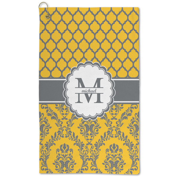 Custom Damask & Moroccan Microfiber Golf Towel - Large (Personalized)