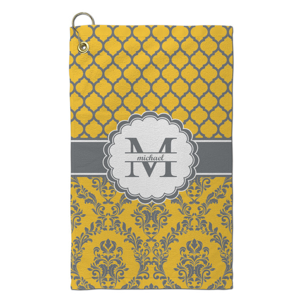 Custom Damask & Moroccan Microfiber Golf Towel - Small (Personalized)