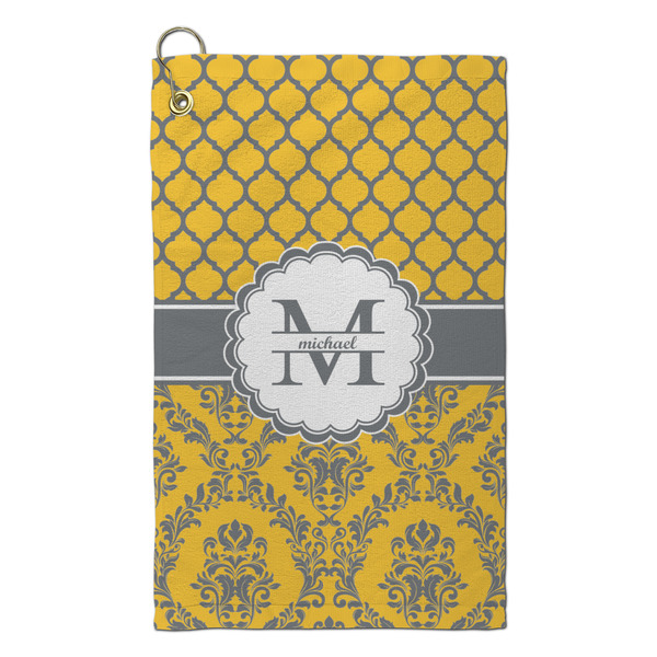 Custom Damask & Moroccan Microfiber Golf Towel - Small (Personalized)
