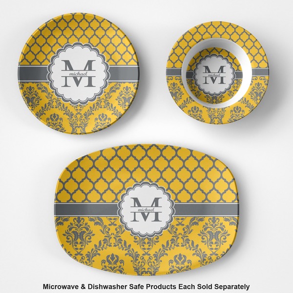 Damask & Moroccan Microwave & Dishwasher Safe CP Plastic Dishware - Group