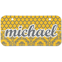 Damask & Moroccan Mini/Bicycle License Plate (2 Holes) (Personalized)