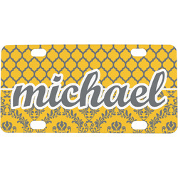 Damask & Moroccan Mini / Bicycle License Plate (4 Holes) (Personalized)