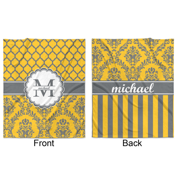 Damask & Moroccan Minky Blanket - 50"x60" - Double Sided - Front & Back