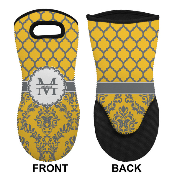 Damask & Moroccan Neoprene Oven Mitt (Front & Back)